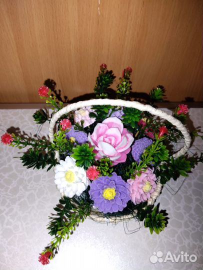 Мини корзинка с мылом ручной работы