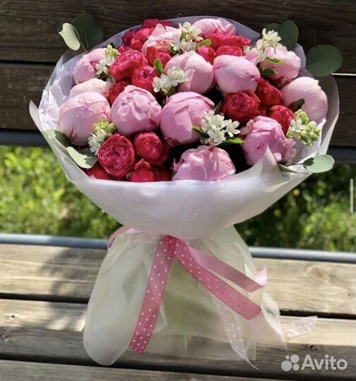 Пионы Живые Цветы Букеты Корзины Доставка