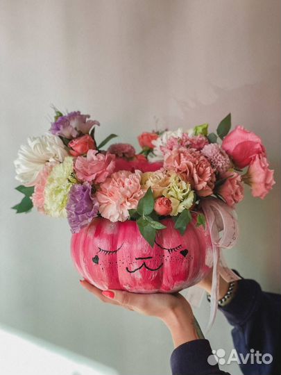 Цветочные композиции в тыкве
