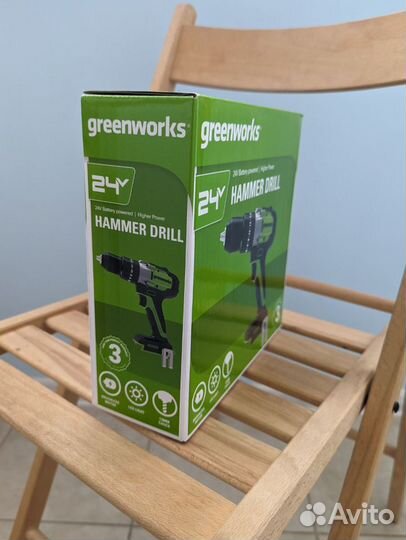 Перфоратор аккумуляторный 24V greenworks GD24SDS1