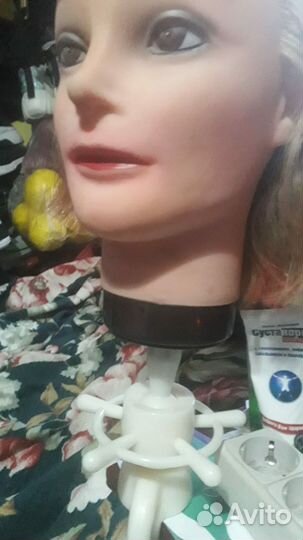 Манекен голова для причесок натуральные волосы