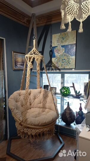 Подвесное кресло гамак макраме