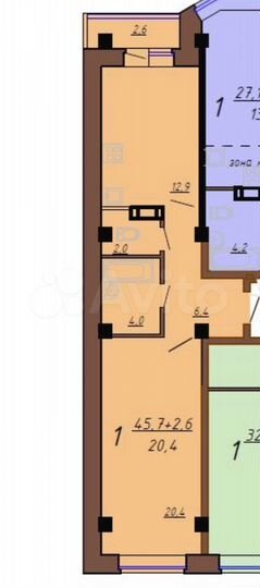 2-к. квартира, 48 м², 4/8 эт.