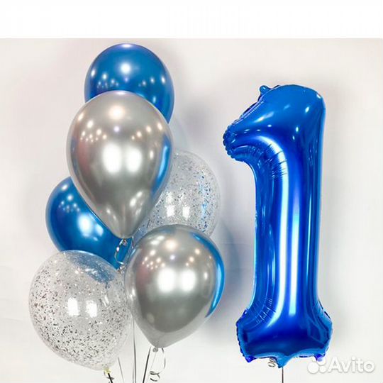 Шарики с гелием на годик, набор