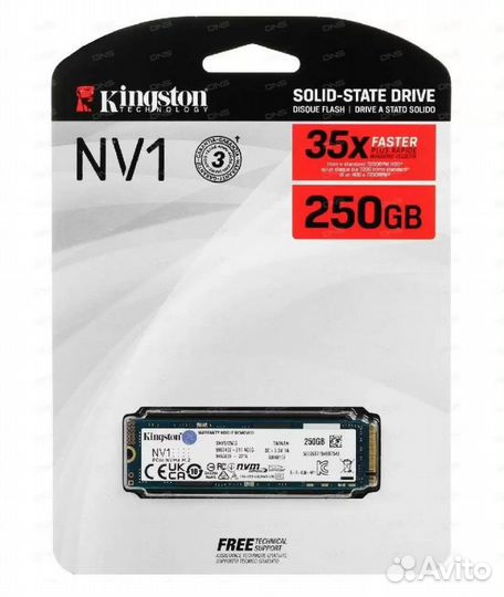 Новый SSD nvme Kingston NV1 M.2 2280 250 гб