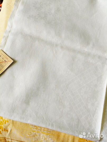 Скатерть лен белая 150 на 200
