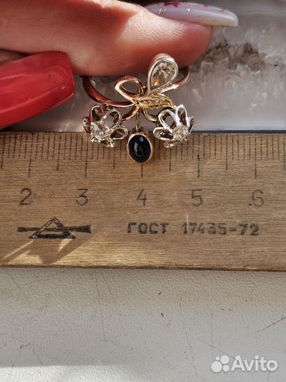 Антикварное кольцо с бриллиантами 0.610 ct 4.18гр