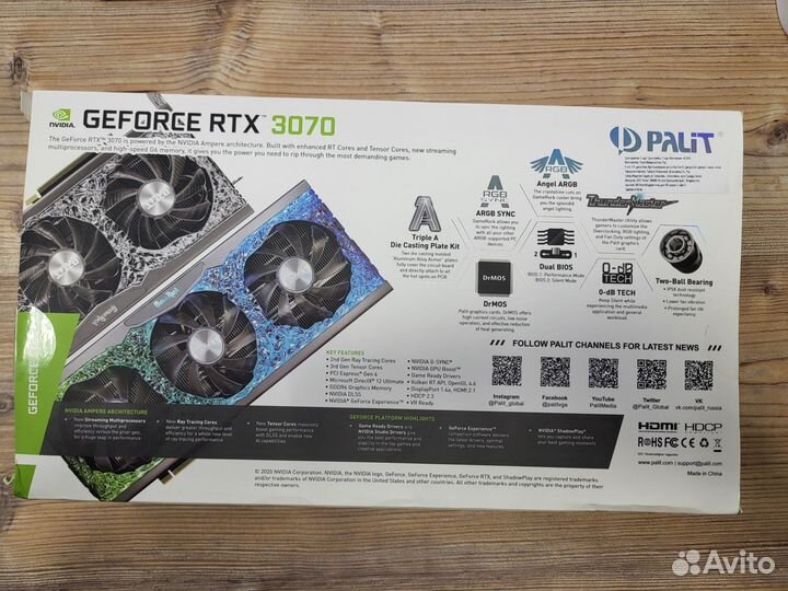 Видеокарта palit geforce rtx 3070 8GB