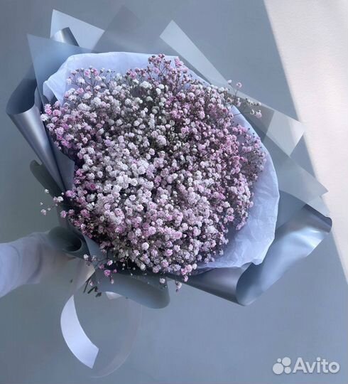 Букет гипсофил нежно-розовый