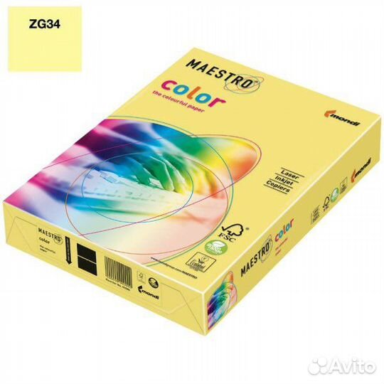 Бумага А4 цветная Maestro color ZG34