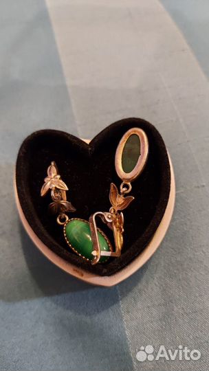 Серьги малахит СССР