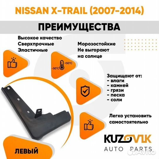 Брызговик передний левый Nissan X-Trail
