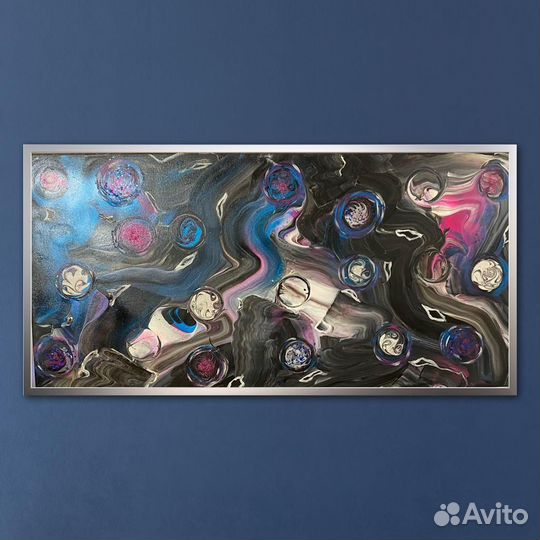 Картина абстракция в технике fluid ART