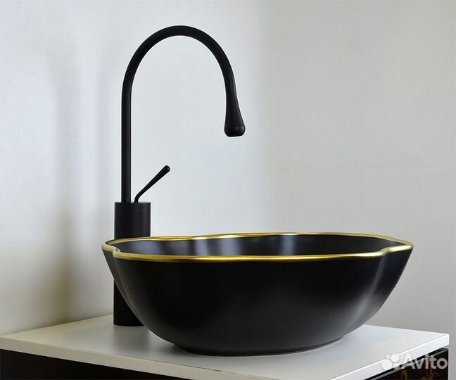 Раковина-чаша Bronze de Luxe 50 1395 Черная с зол