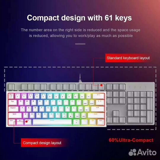 Игровая клавиатура reddragon fizz k617