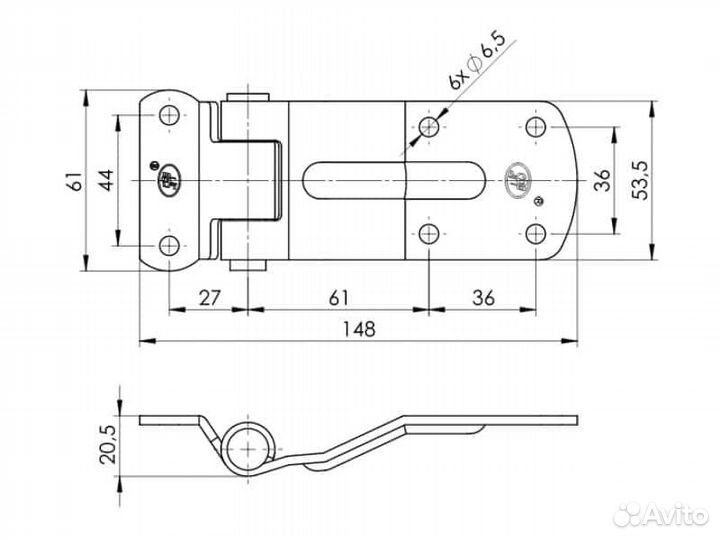 Прицеп Петля борта Комплект 4 шт ZW-02.115 Польша