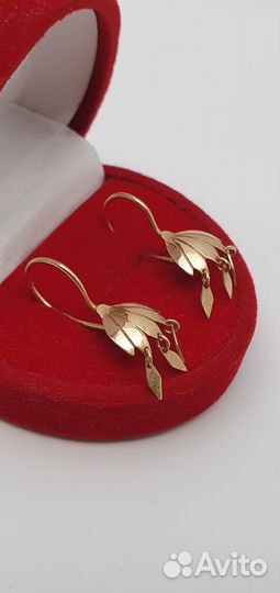 Золотые серьги 583 проба