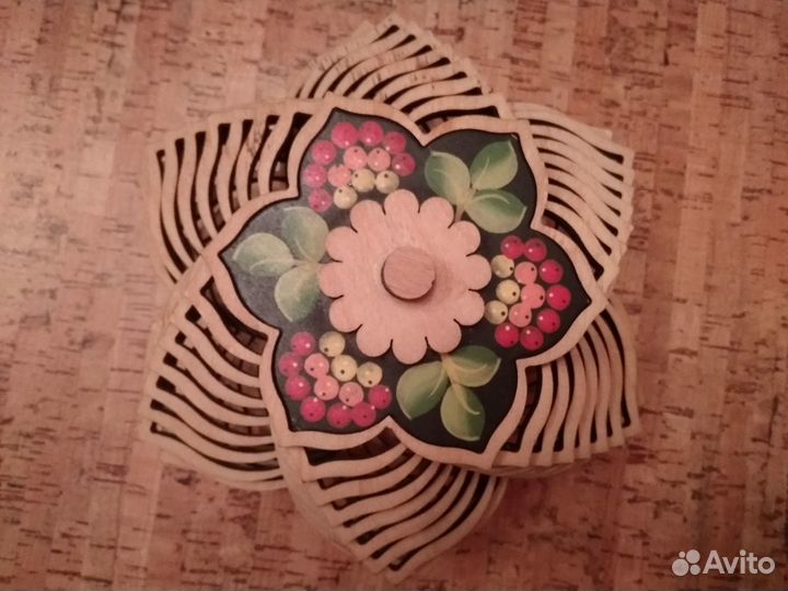 Деревянная вазочка шкатулка СССР