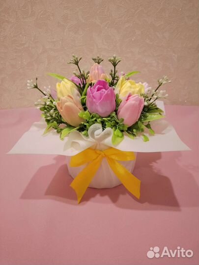 Весенний букет из мыла ручной работы (тюльпаны)