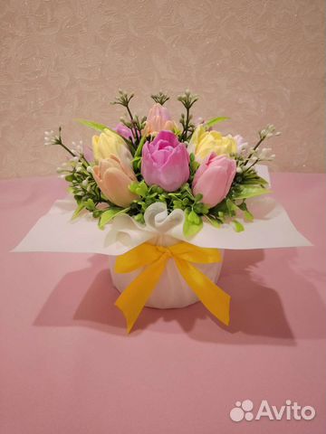 Весенний букет из мыла ручной работы (тюльпаны)