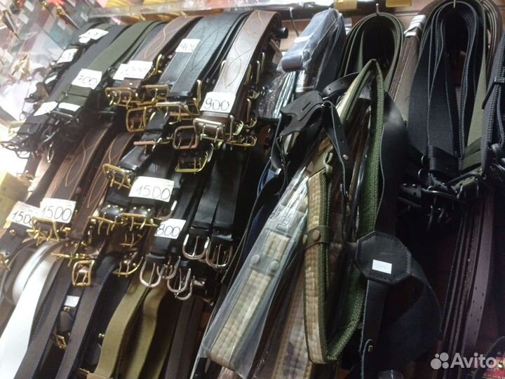 Мужской кожаный ремень офицерский