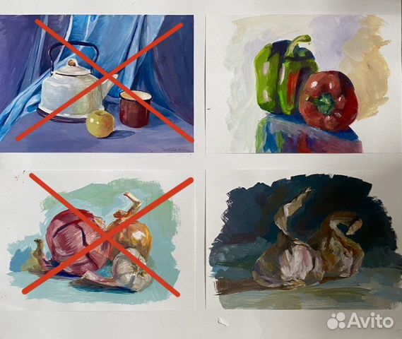 Этюды гуашью