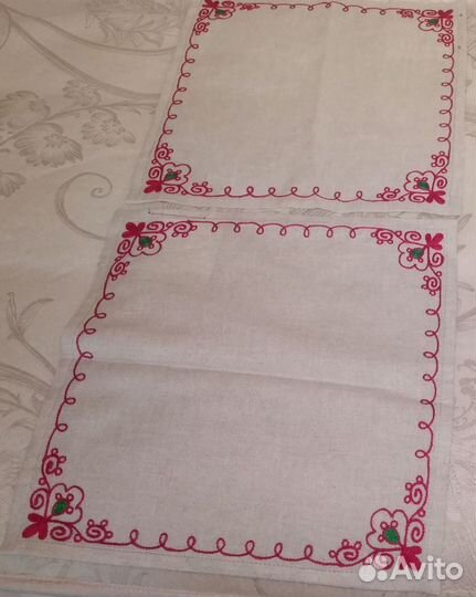Салфетки льняные, вышитые -новые