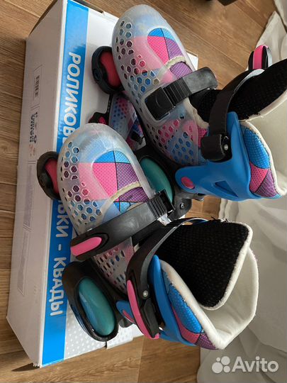 Роликовые коньки детские раздвижные квадры