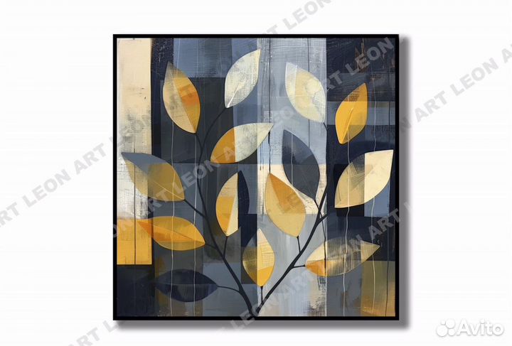 Картина стильная абстракция на хослте в интерьер