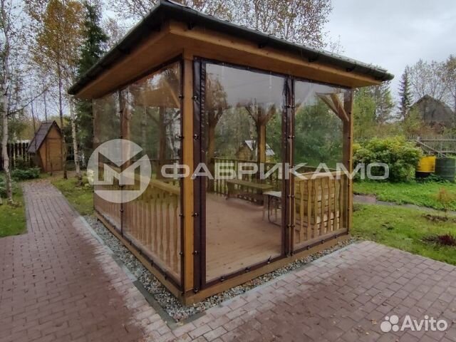 Мягкие окна из пленки пвх для беседки