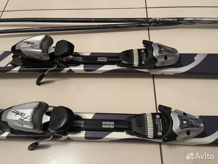 Горные лыжи женские fisher 155cm и палки 122cm
