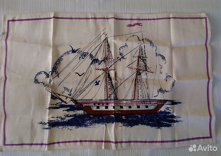 Кухонные полотенца СССР, новые,100 лен, ёлки,море