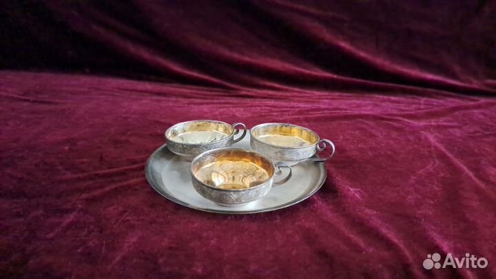 Мороженицы мельхор золочение СССР