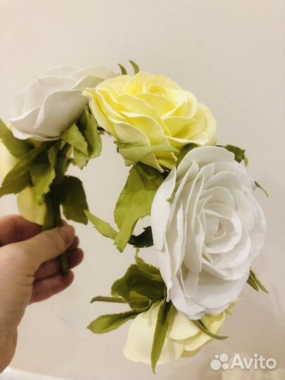 Венок на нолову и ободок из фоамирана