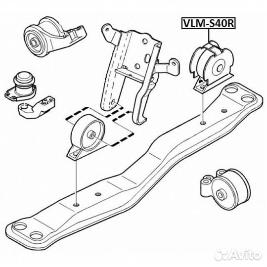 Опора двигателя volvo S40 96-04 зад