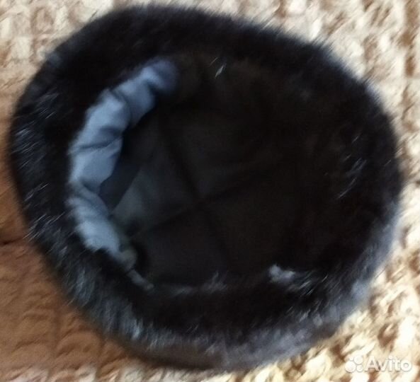 Норковая новая мужская шапка с козырьком 58см