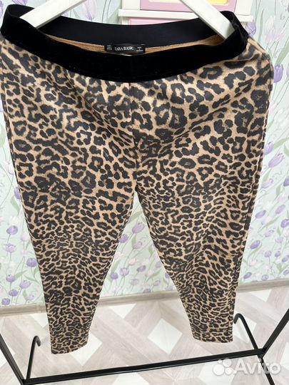 Леггинсы Zara, лосины леопардовые, размер