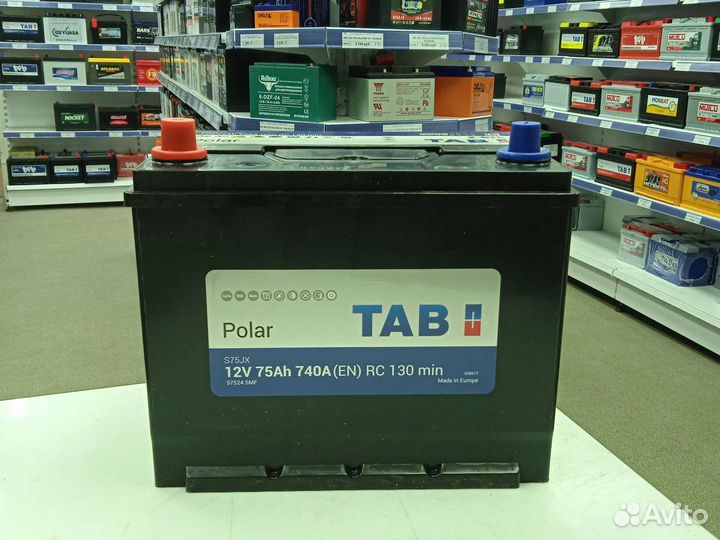 Доставка Акб 75ач TAB(тип-Asia) прямая п