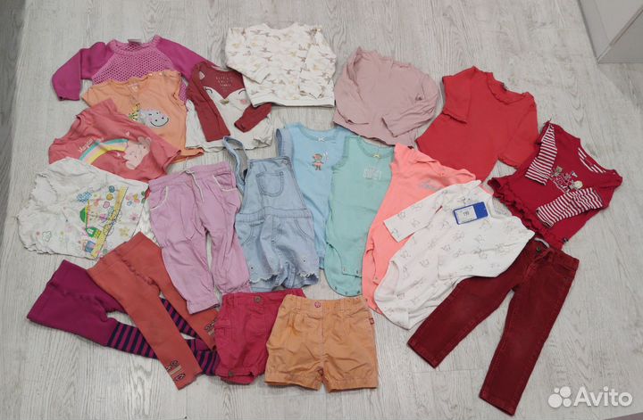 Вещи для девочки пакетом 80-98 20 шт