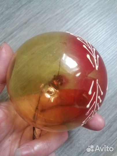 Редкий Ёлочный шар СССР в военном стиле (неон)