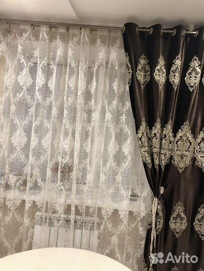 Тюль с портьерой