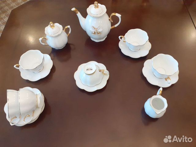Чайный сервиз со стразами на 6 персон 15 предметов