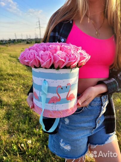 Цветы, мыло, розы, свечи, подарки, боксы