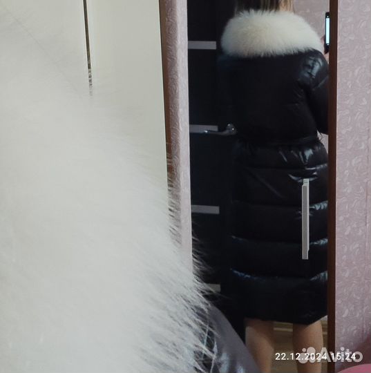 Пальто женское зимнее на синтепоне с мехом