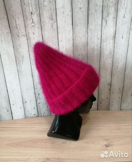 Шапка женская из пуха норки, ручная работа