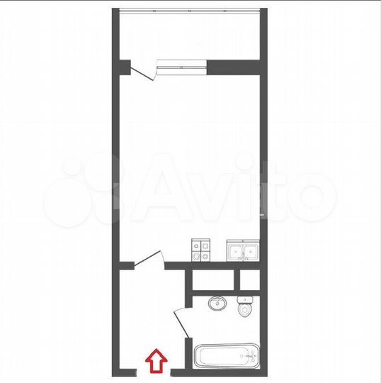 Квартира-студия, 27,4 м², 9/9 эт.