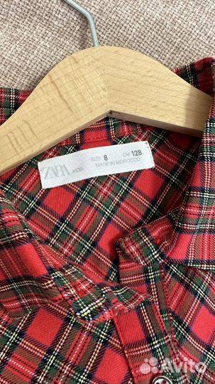 Рубашка в клетку zara 128