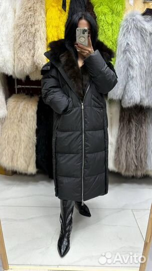 Куртка пуховик натуральный Lux длинный
