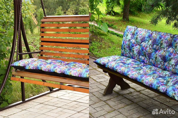 Садовая подушка на садовую мебель 130х50х10 см