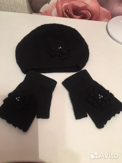 Митенки и беретка для девочки Италия